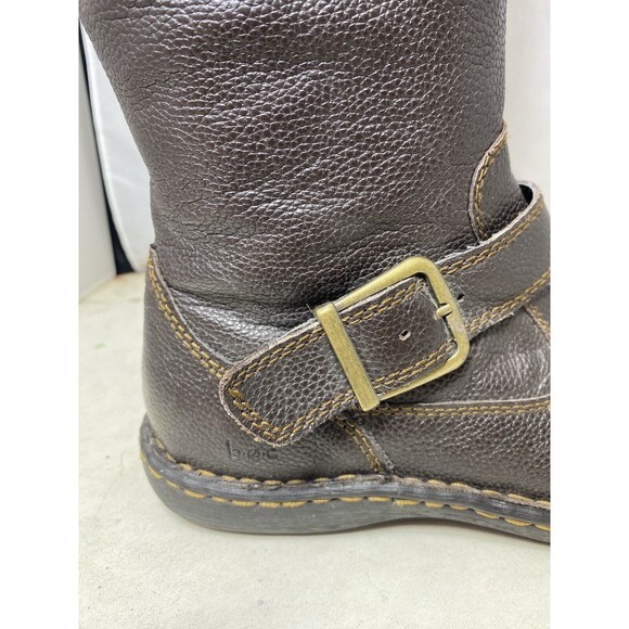 BOC Born Brown Leather Zip C13623 Tall Riding Boots Women’s 7.5 - Picture 4 of 13